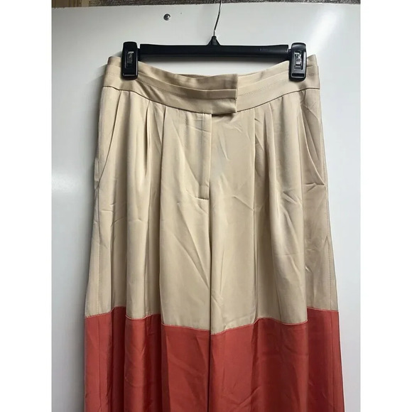Kimberly Goldson NWT Liza Satin High-Waist Colorblock Wide-Leg Pant Women Size 6 - Picture 2 of 9